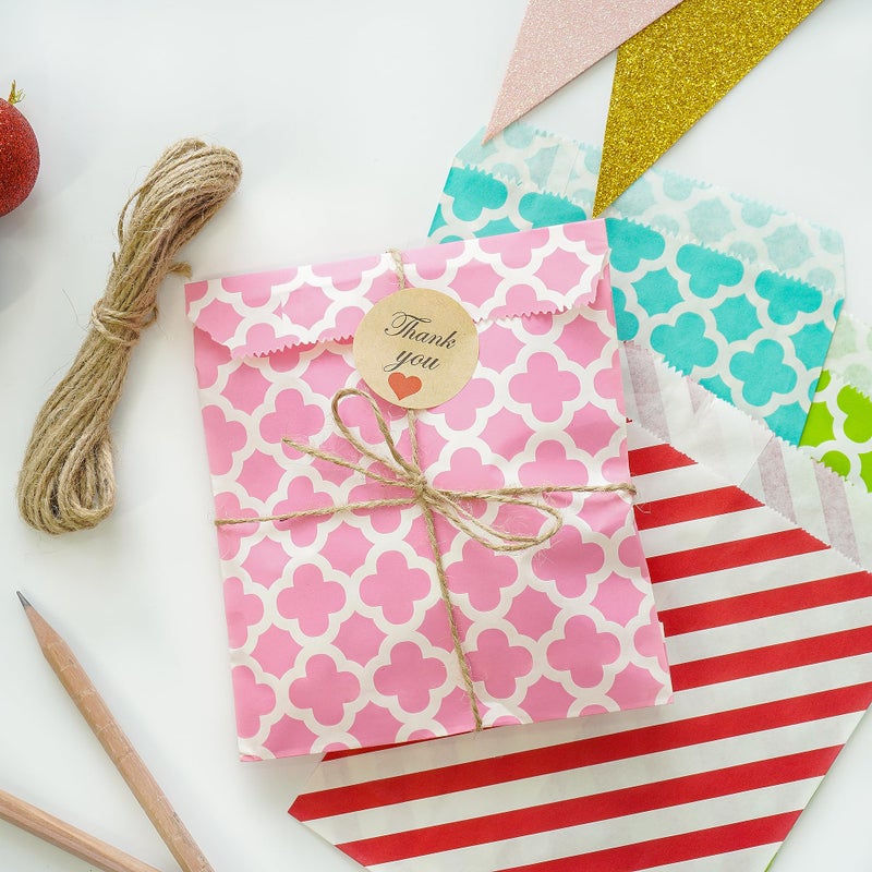 KEYYOOMY 100 Pcs Bright Gold Candy Buffet Bags Small Cookie Bag Polka Dot Paper Treat Bag for Wedding Birthday Party (5 inch x 7 inch) - Image 5